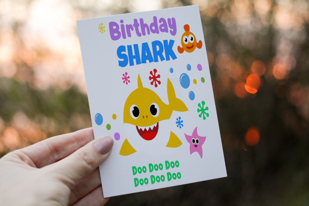 Baby Shark Birthday Card, Card for Child, Birthday Shark Card